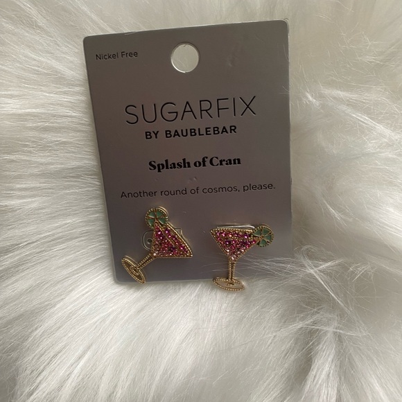“New”SUGARFIX  by baublebar splash of cran studded nickel free earrings - Picture 3 of 8